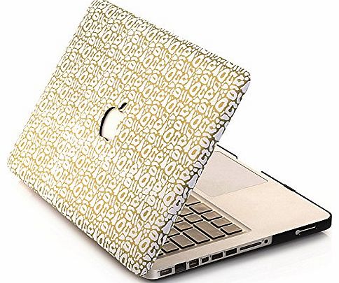JGOO [Free Keyboard Cover] Macbook Pro 13 inch with Retina Display Case   Keyboard Cover - Golden Curves Shinning Gold Hard Full-Body Protection Case for Macbook Pro 13.3`` with Retina Display Case